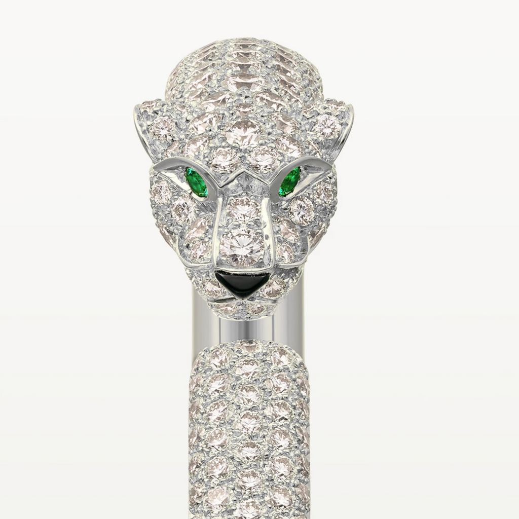 BRACELET PANTHERE PETIT MODELE SEMI PAVE WHITE GOLD
