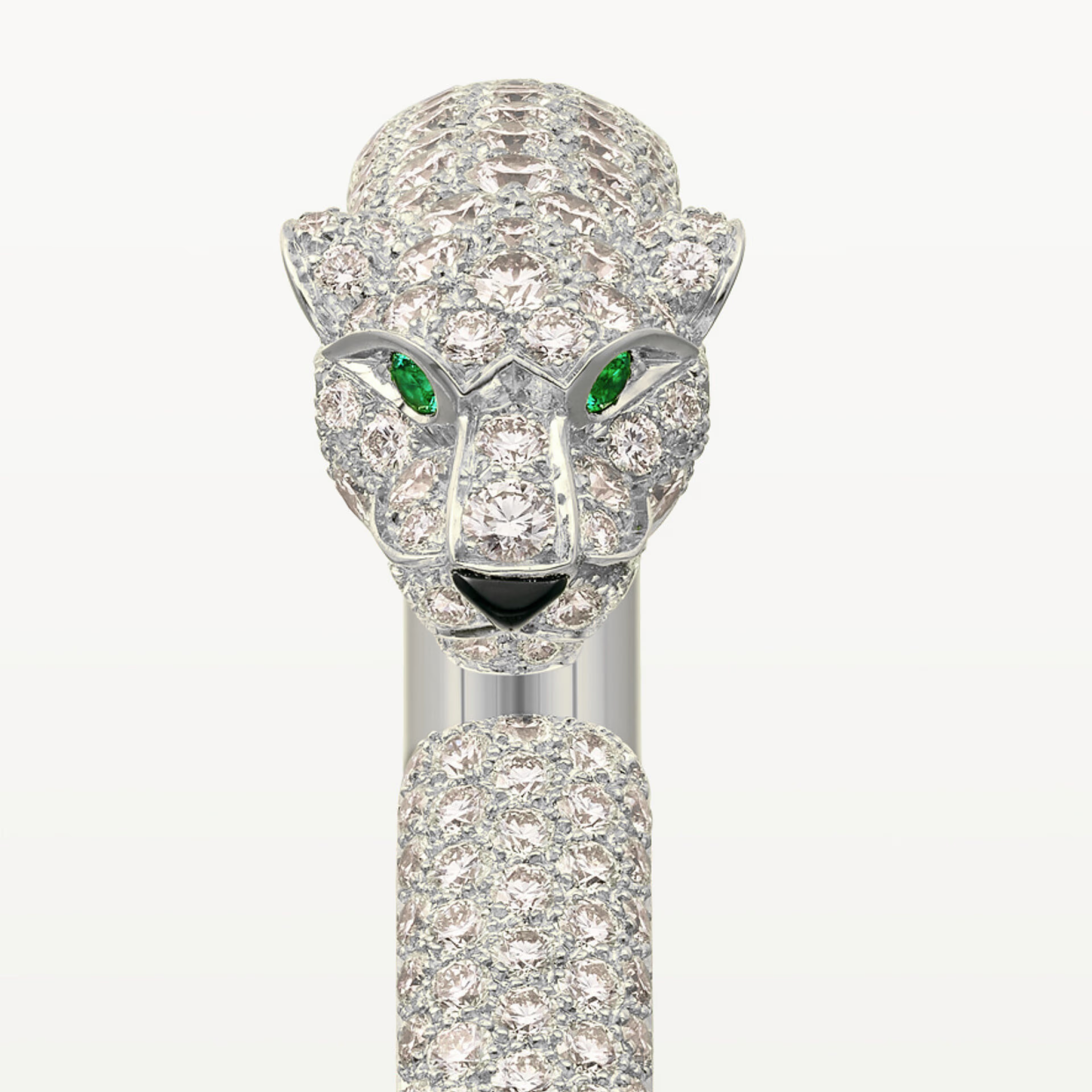 BRACELET PANTHERE PETIT MODELE SEMI PAVE WHITE GOLD