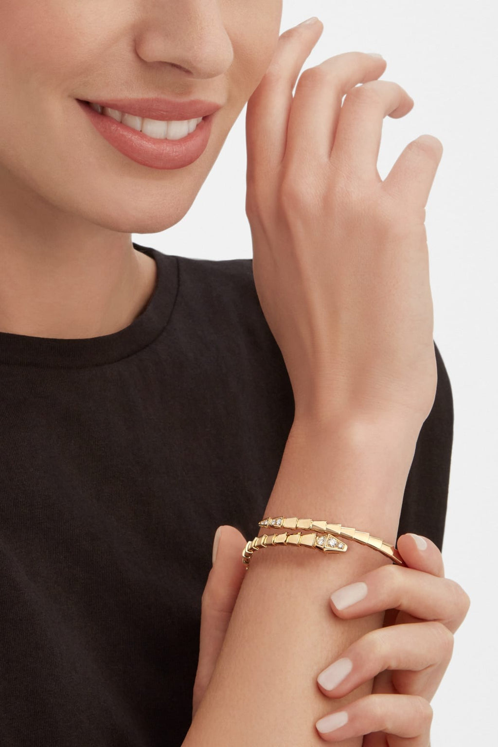 BRACELET BVLGARI SERPENTI SEMI DIAMONDS GOLD