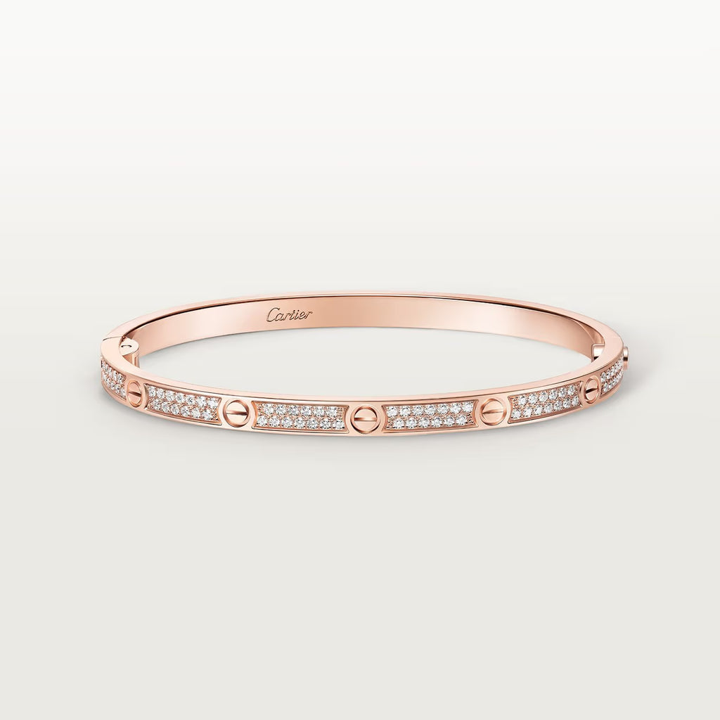 BRACELET CARTIER LOVE PETIT MODÉLE CLASSIQUE PAVÉ ROSE GOLD
