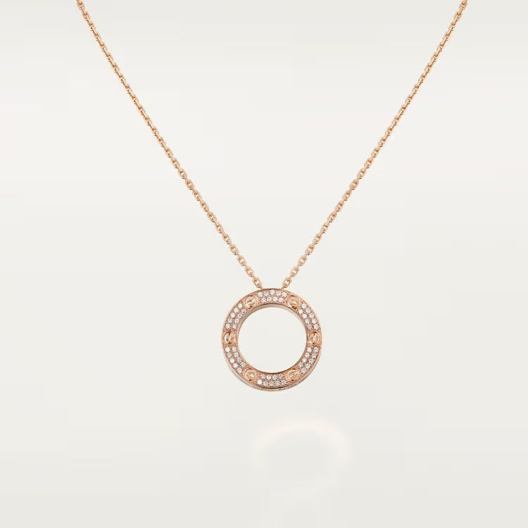 COLLIER CARTIER PENDENTIF LOVE PAVÉ ROSE GOLD
