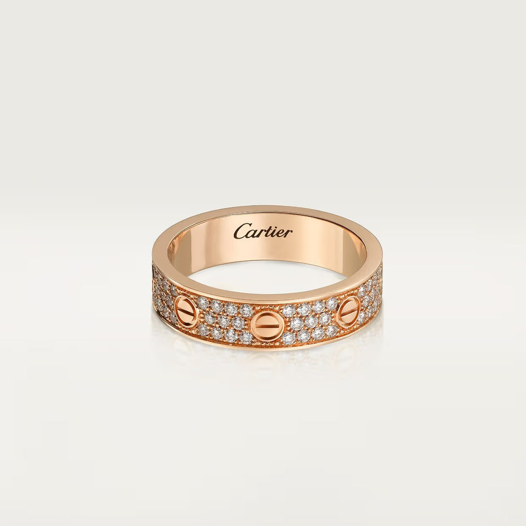 BAGUE CARTIER LOVE PAVÉE ROSE GOLD