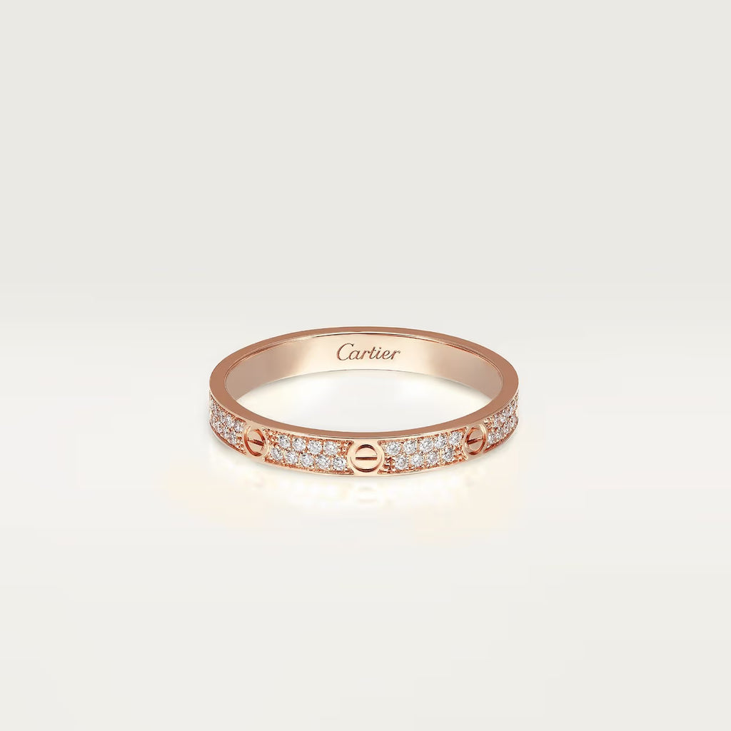 BAGUE CARTIER LOVE PETIT MODÈLE PAVÉ ROSE GOLD