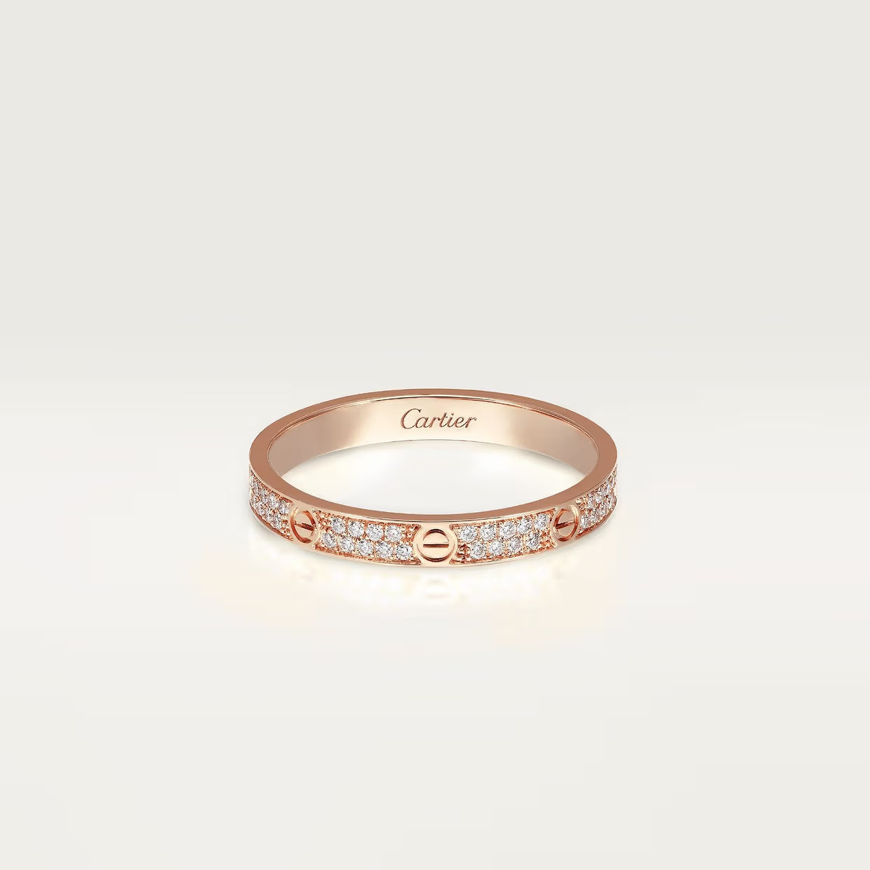 BAGUE CARTIER LOVE PETIT MODÈLE PAVÉ ROSE GOLD