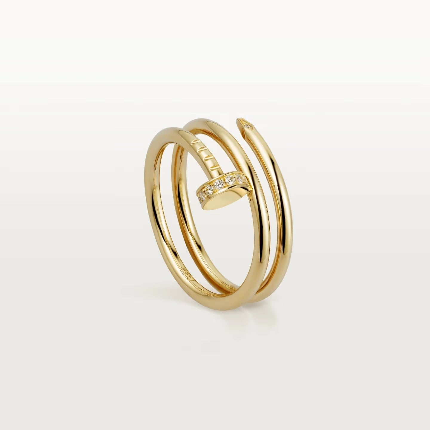 BAGUE CARTIER CLOU DOUBLE TOURS DIAMANTS GOLD