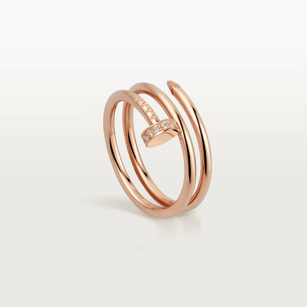 BAGUE CARTIER CLOU DOUBLE TOURS DIAMANTS ROSE GOLD