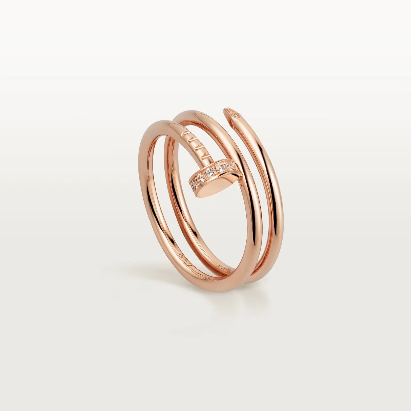 BAGUE CARTIER CLOU DOUBLE TOURS DIAMANTS ROSE GOLD