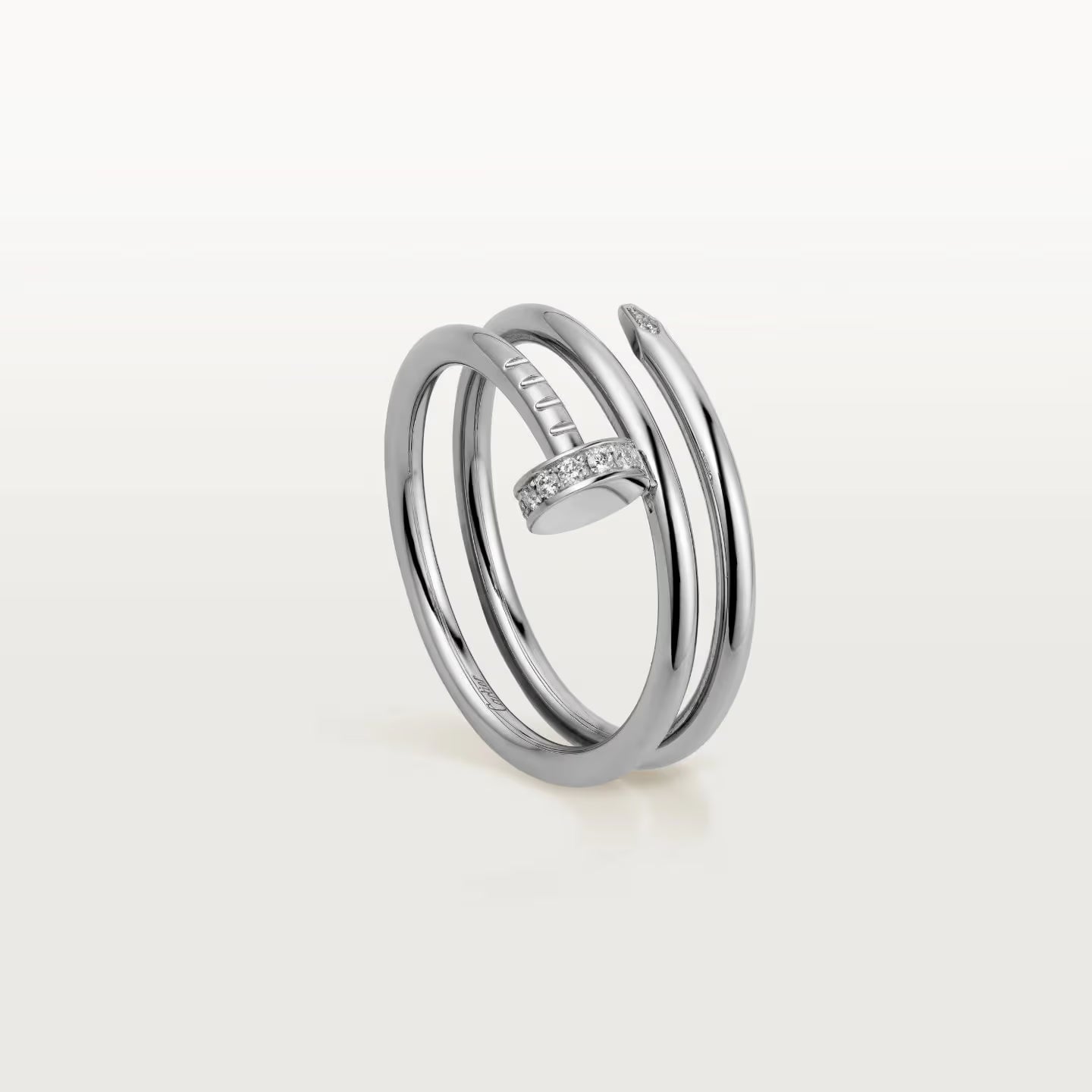 BAGUE CARTIER CLOU DOUBLE TOURS DIAMANTS WHITE GOLD