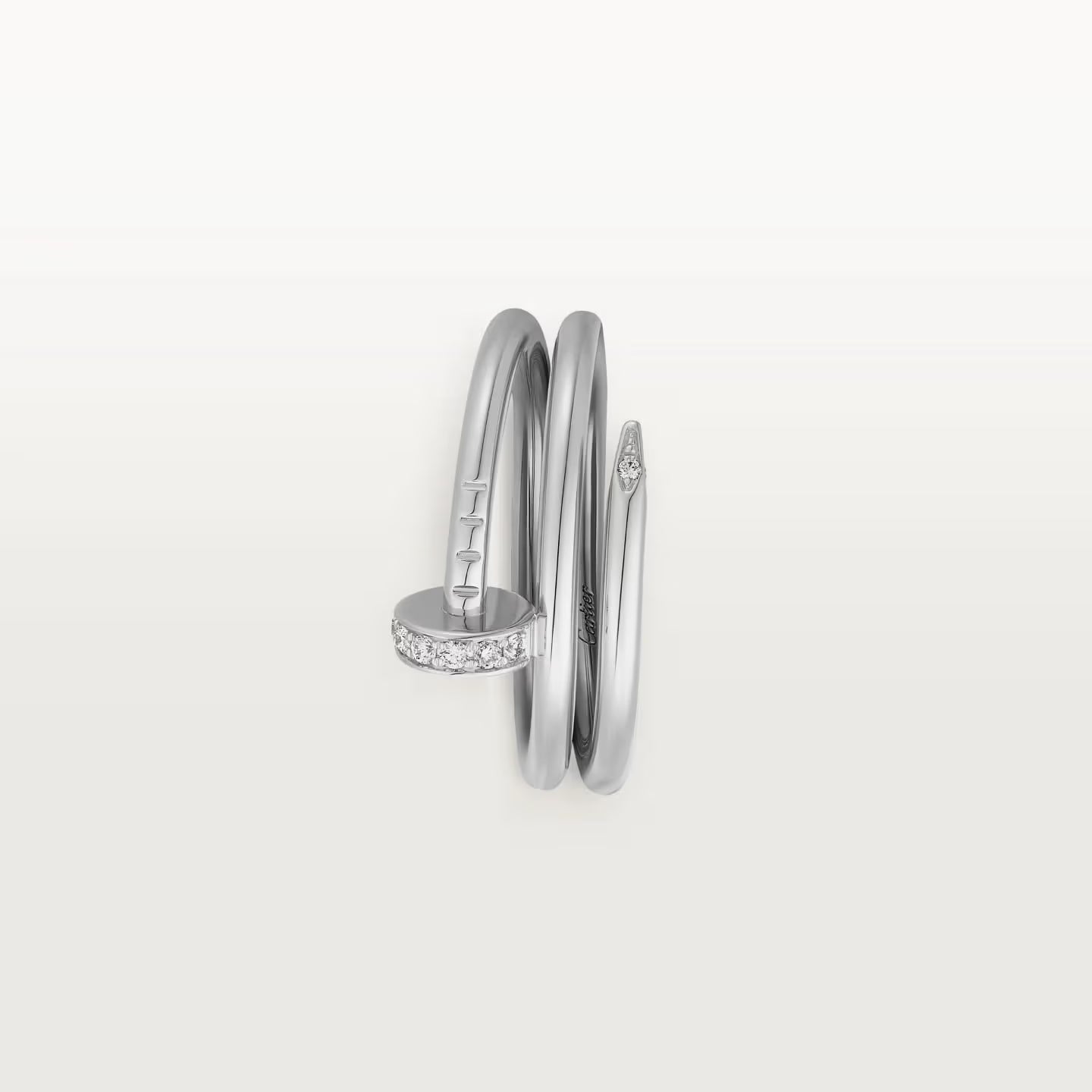 BAGUE CARTIER CLOU DOUBLE TOURS DIAMANTS WHITE GOLD