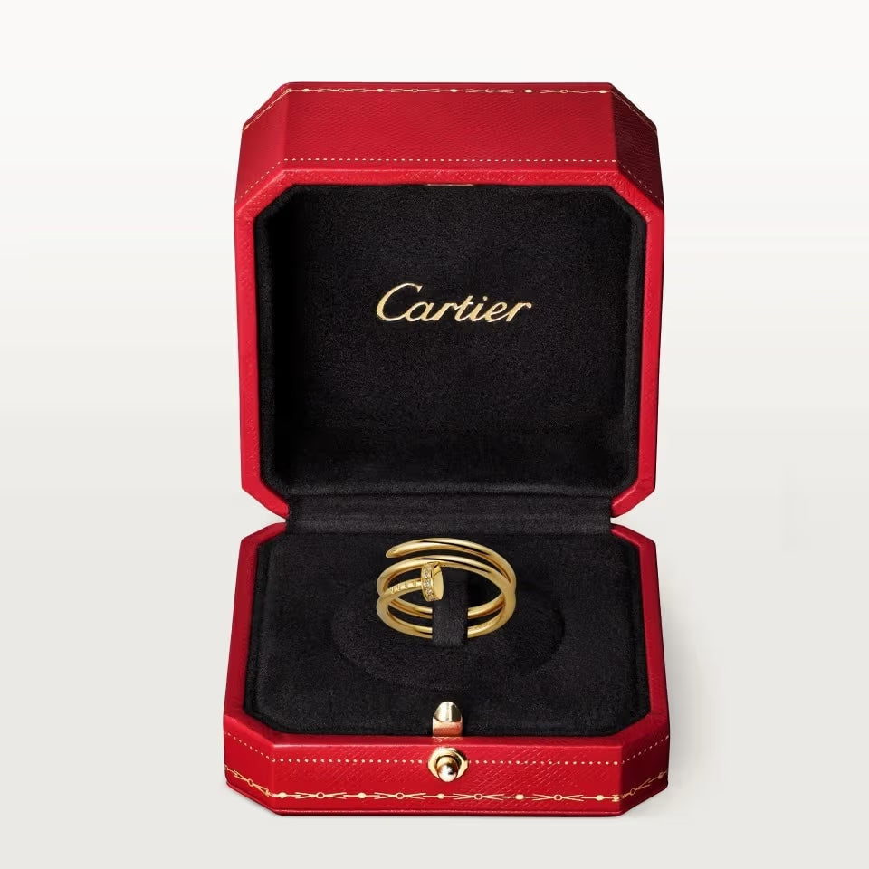 BAGUE CARTIER CLOU DOUBLE TOURS DIAMANTS GOLD
