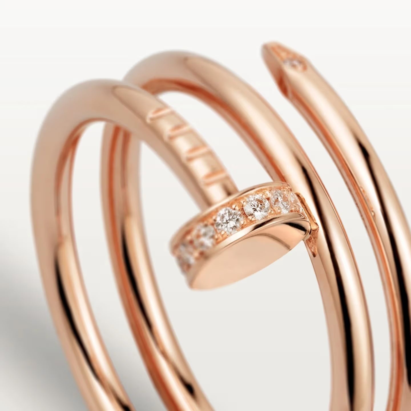 BAGUE CARTIER CLOU DOUBLE TOURS DIAMANTS ROSE GOLD