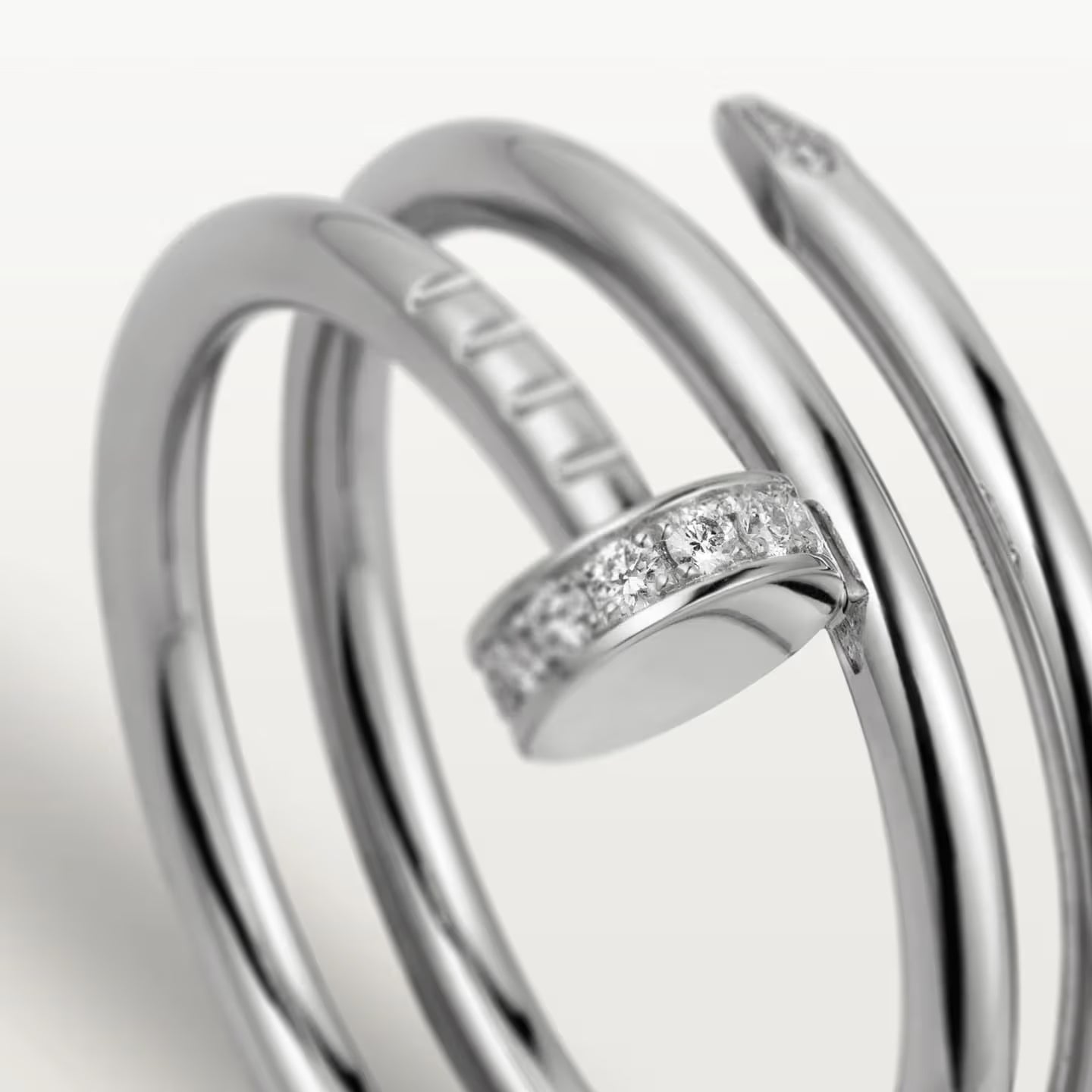 BAGUE CARTIER CLOU DOUBLE TOURS DIAMANTS WHITE GOLD