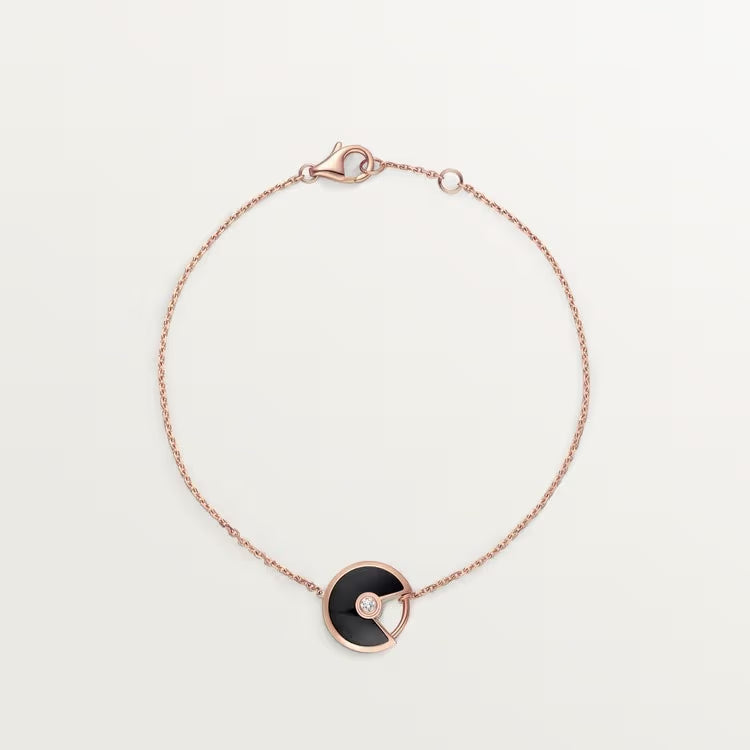 GOURMETTE CARTIER AMULETTE NOIR ONYX ROSE GOLD