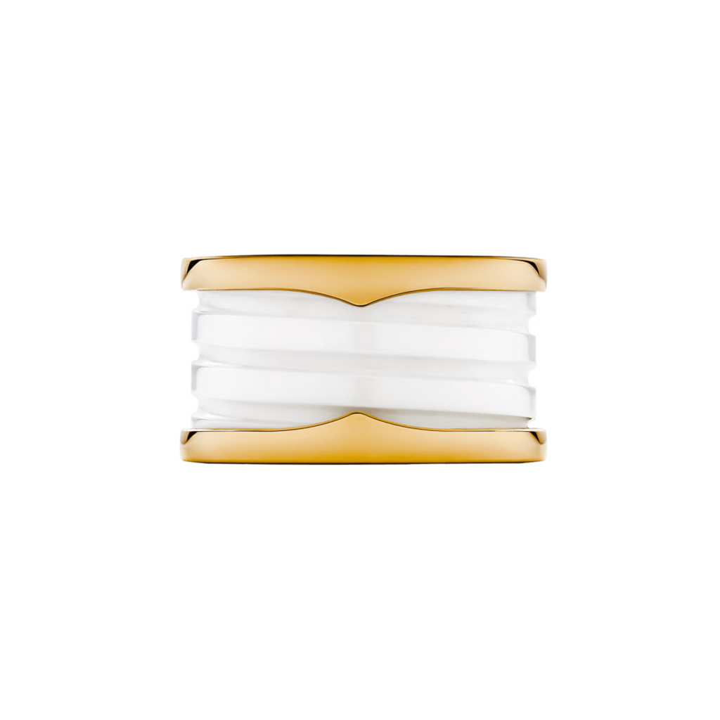BAGUE BVLGARI B.ZERO1 CERAMIC BLANC GOLD