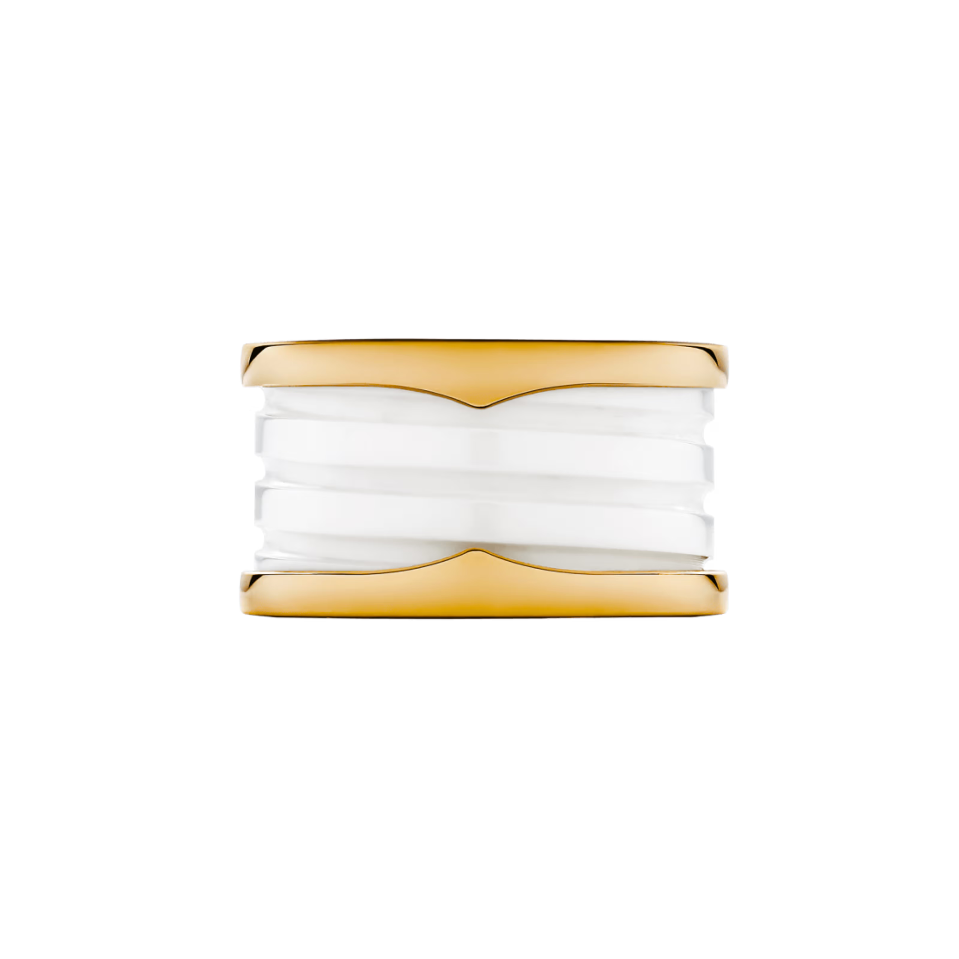 BAGUE BVLGARI B.ZERO1 CERAMIC BLANC GOLD