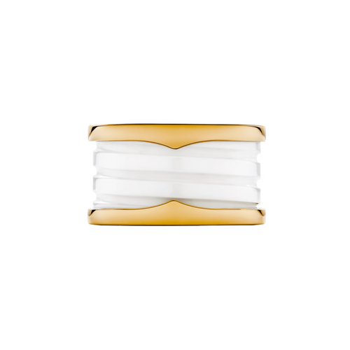 BAGUE BVLGARI B.ZERO1 CERAMIC BLANC GOLD