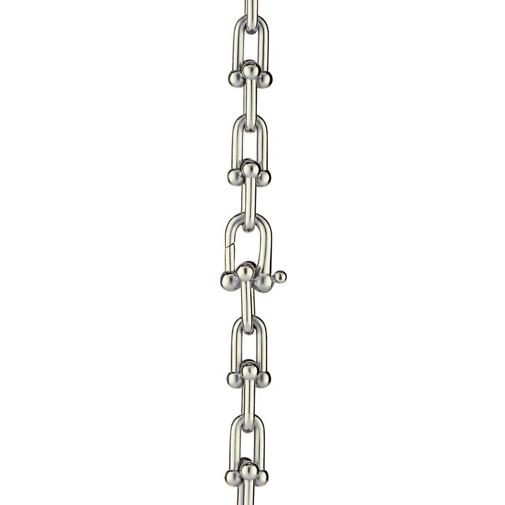 COLLIER TIFFANY & CO GRADUATED LINK NECKLACE WHITE GOLD