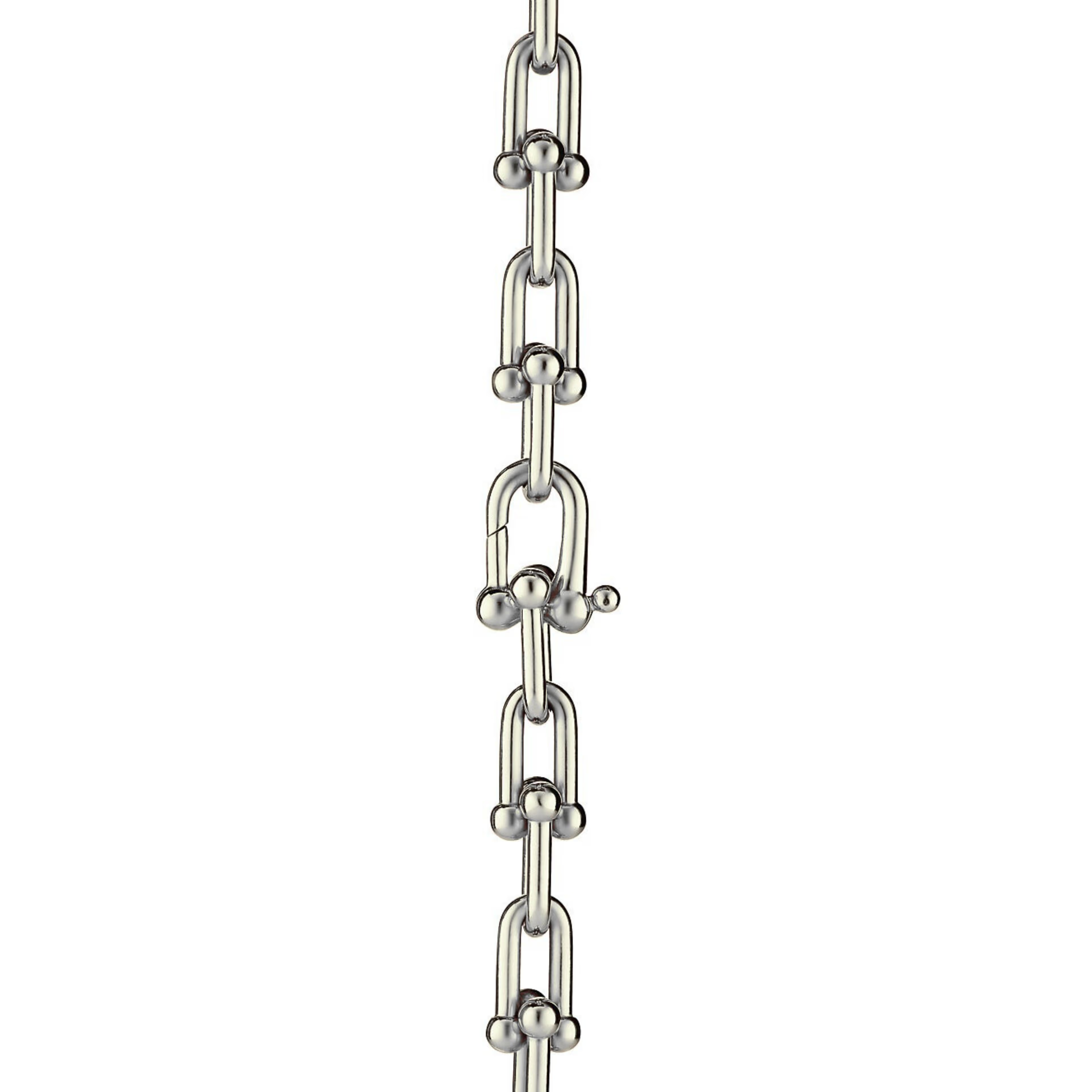 COLLIER TIFFANY & CO GRADUATED LINK NECKLACE WHITE GOLD
