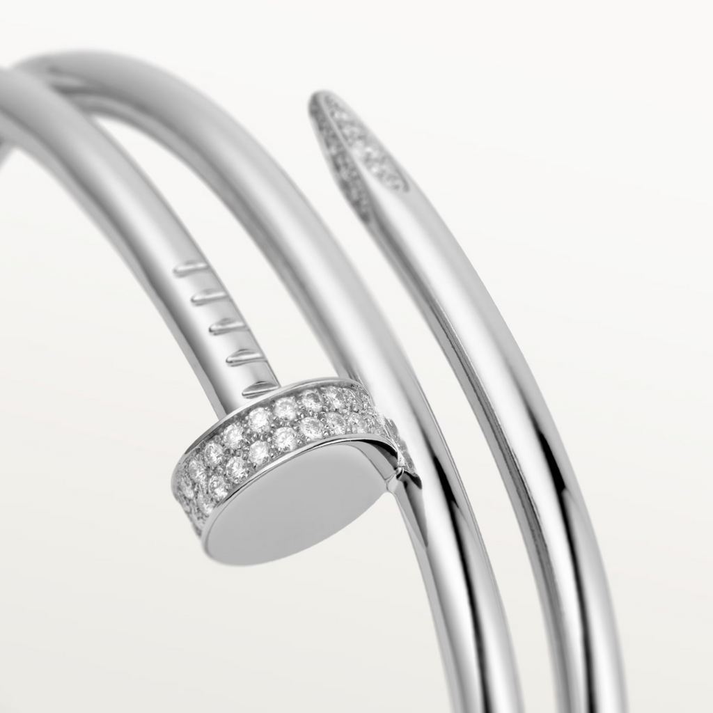 BRACELET CARTIER CLOU DOUBLE TOURS DIAMONDS WHITE GOLD