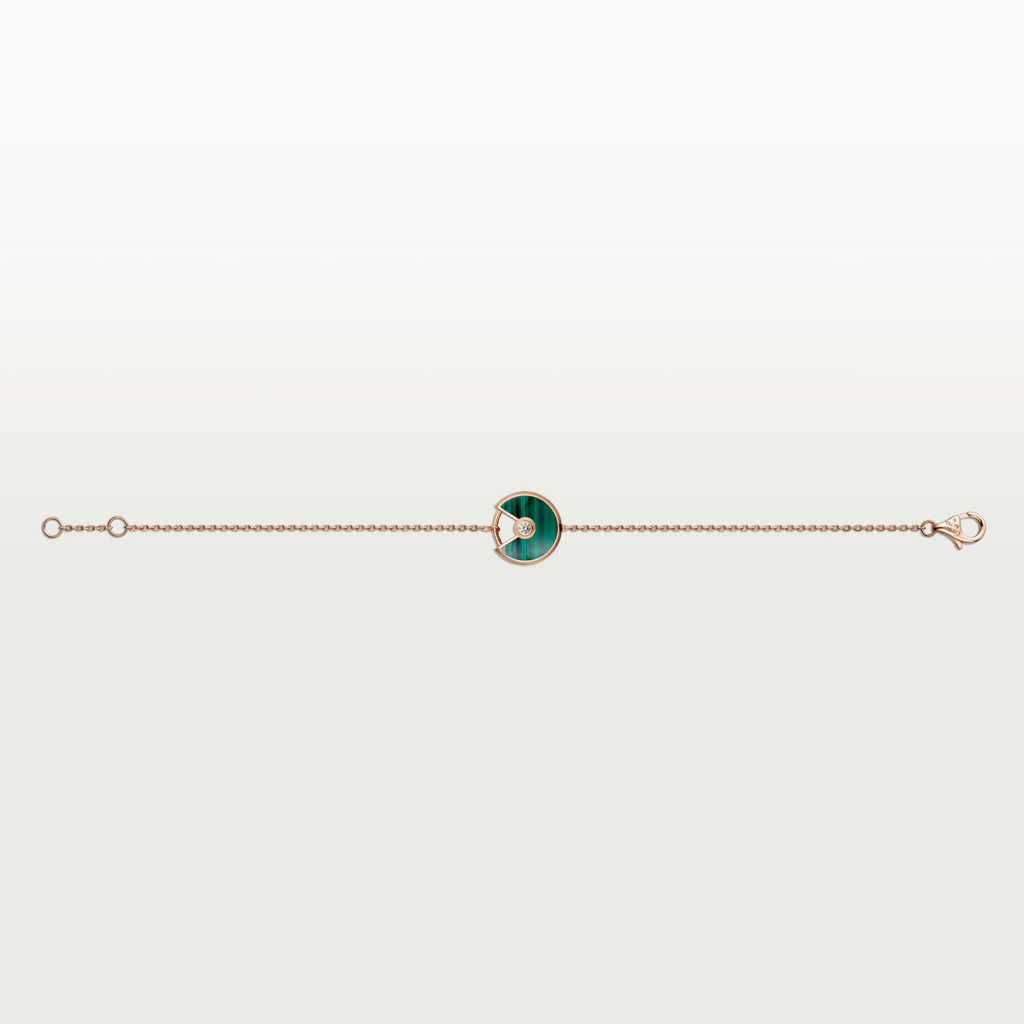 GOURMETTE CARTIER AMULETTE VERT MALACHITE ROSE GOLD