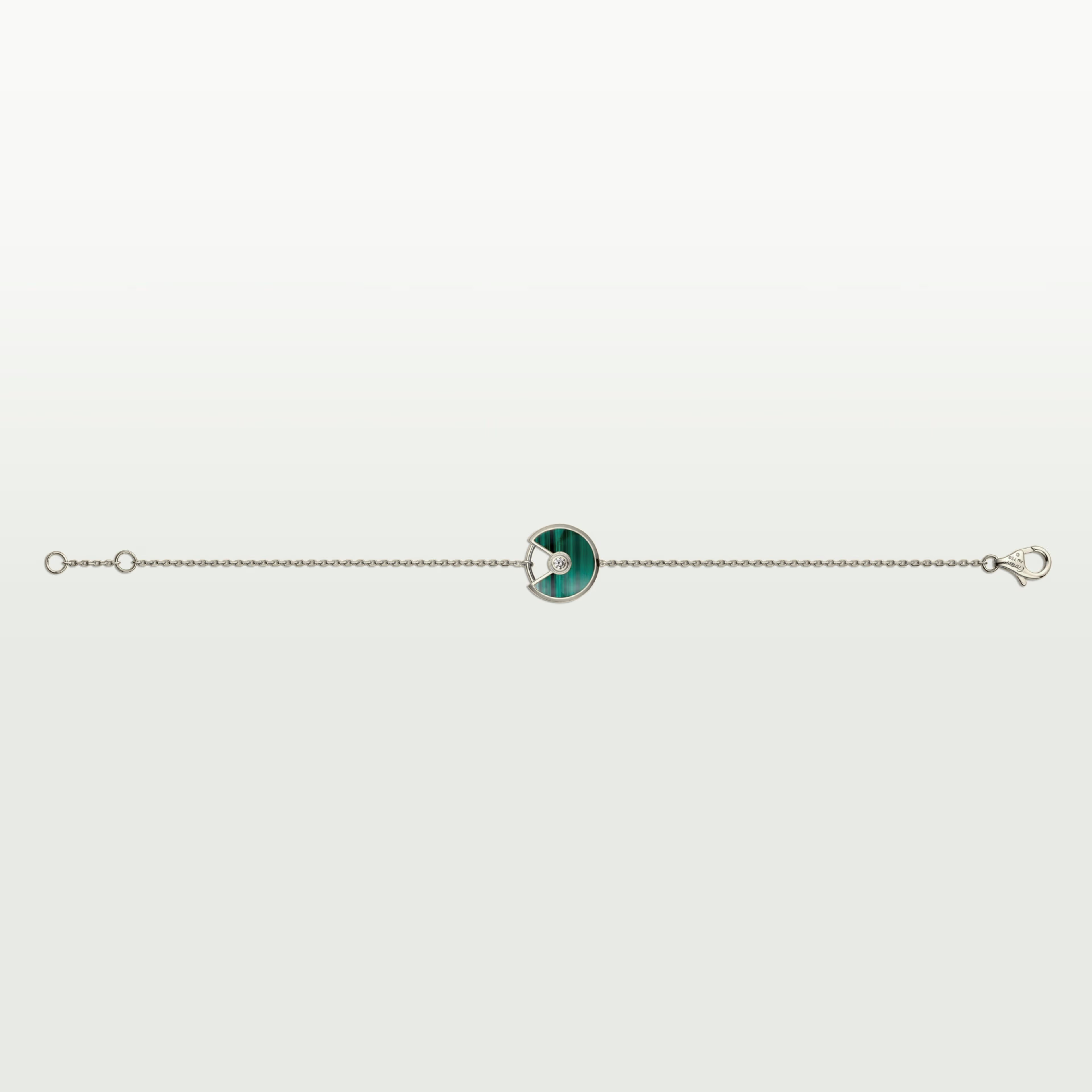 GOURMETTE CARTIER AMULETTE VERT MALACHITE WHITE GOLD