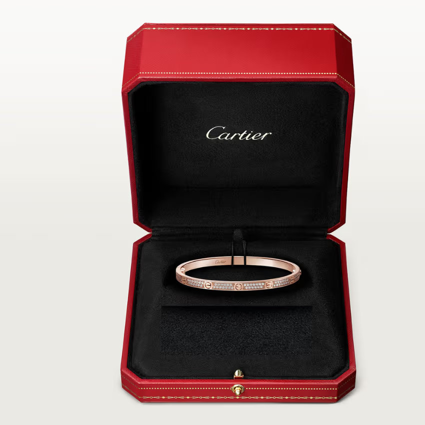 BRACELET CARTIER LOVE PETIT MODÉLE CLASSIQUE PAVÉ ROSE GOLD