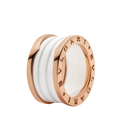 BAGUE BVLGARI B.ZERO1 CERAMIC BLANC ROSE GOLD