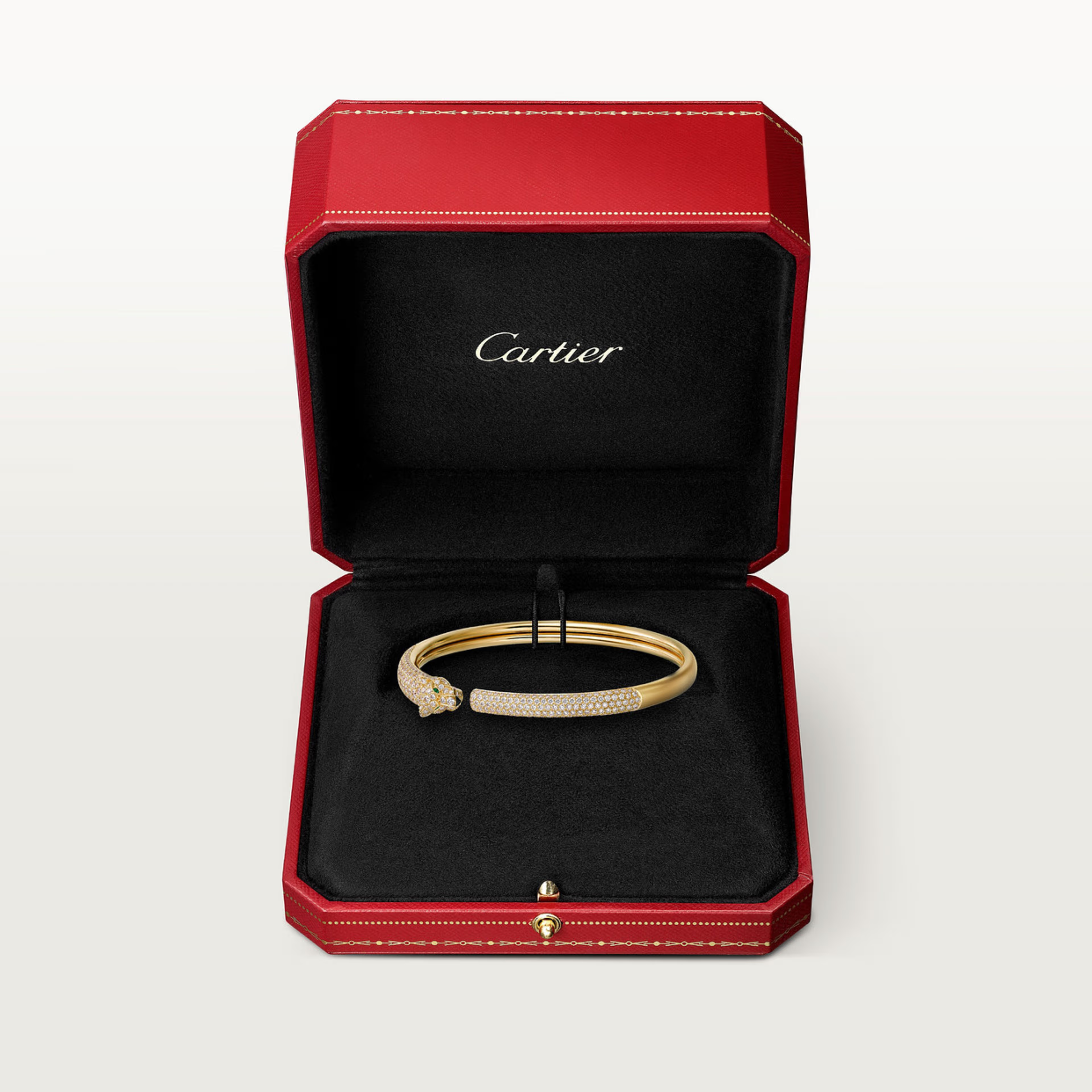 BRACELET PANTHERE PETIT MODELE SEMI PAVE GOLD