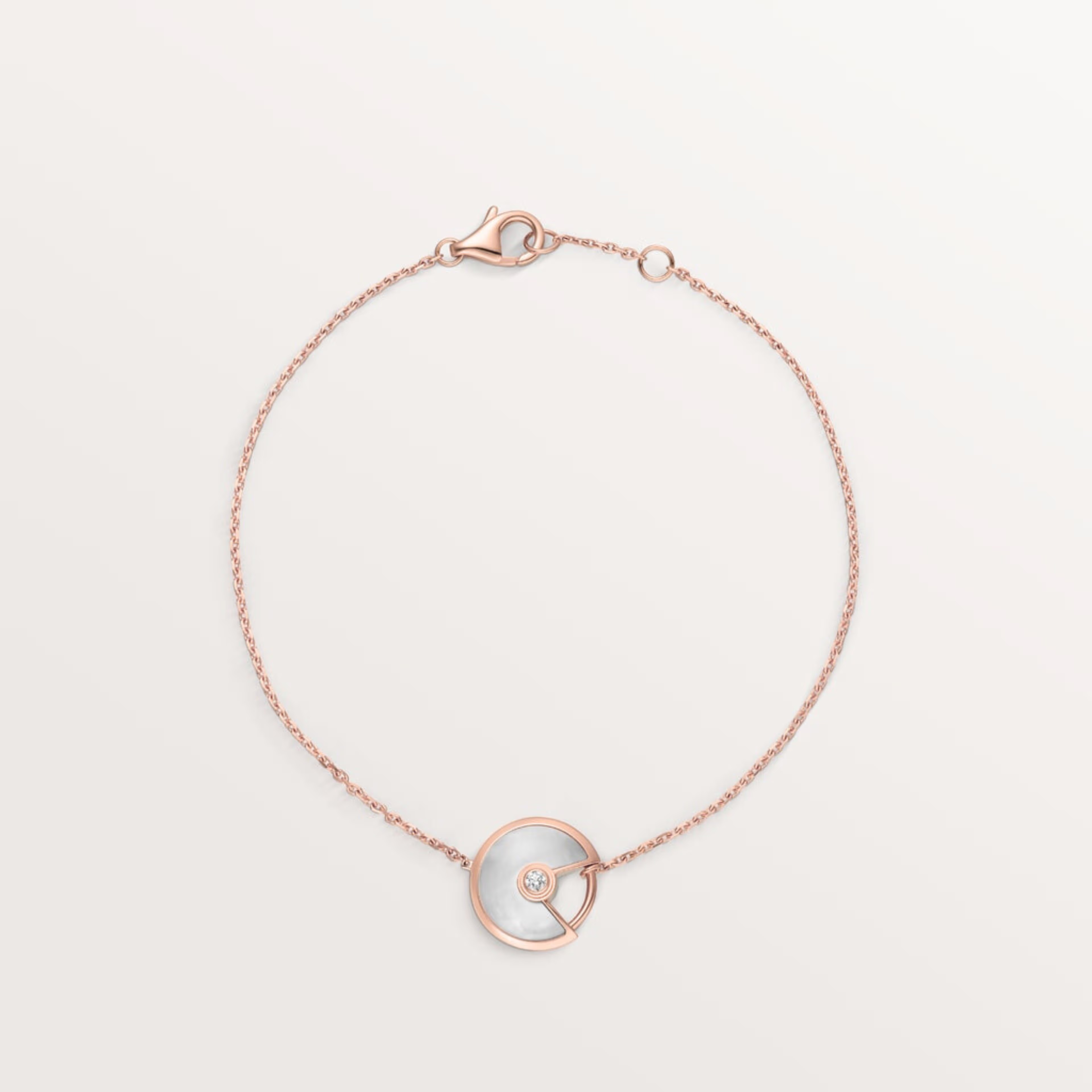 GOURMETTE CARTIER AMULETTE BLANC NACRE ROSE GOLD