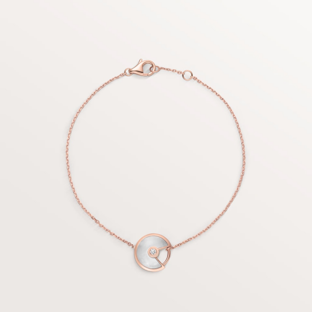 GOURMETTE CARTIER AMULETTE BLANC NACRE
