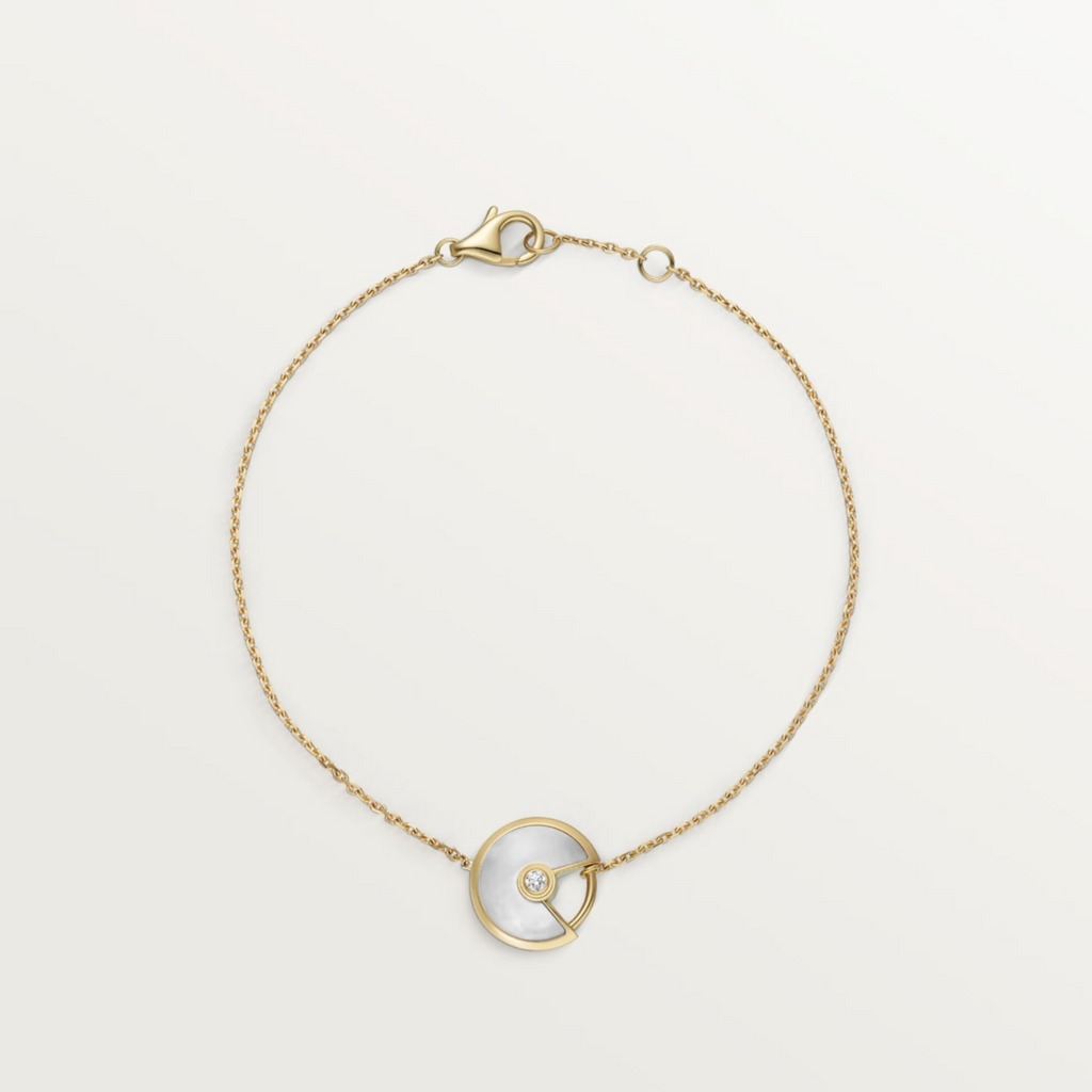 GOURMETTE CARTIER AMULETTE BLANC NACRE