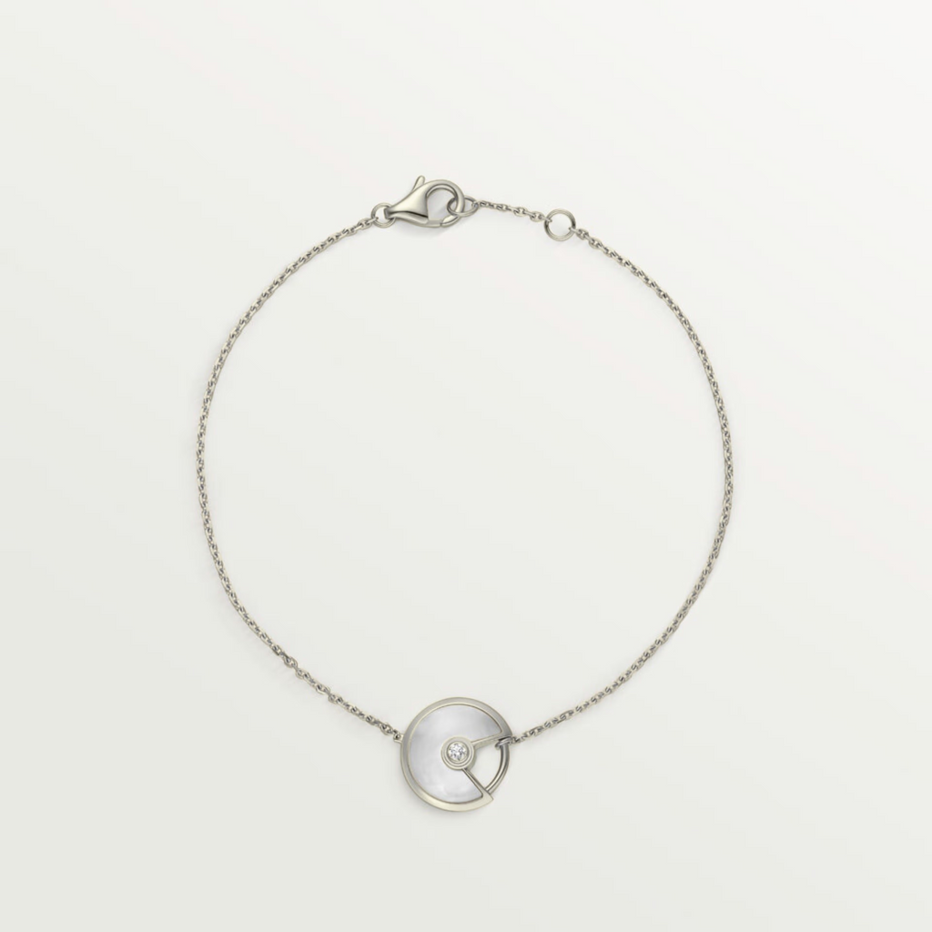 GOURMETTE CARTIER AMULETTE BLANC NACRE