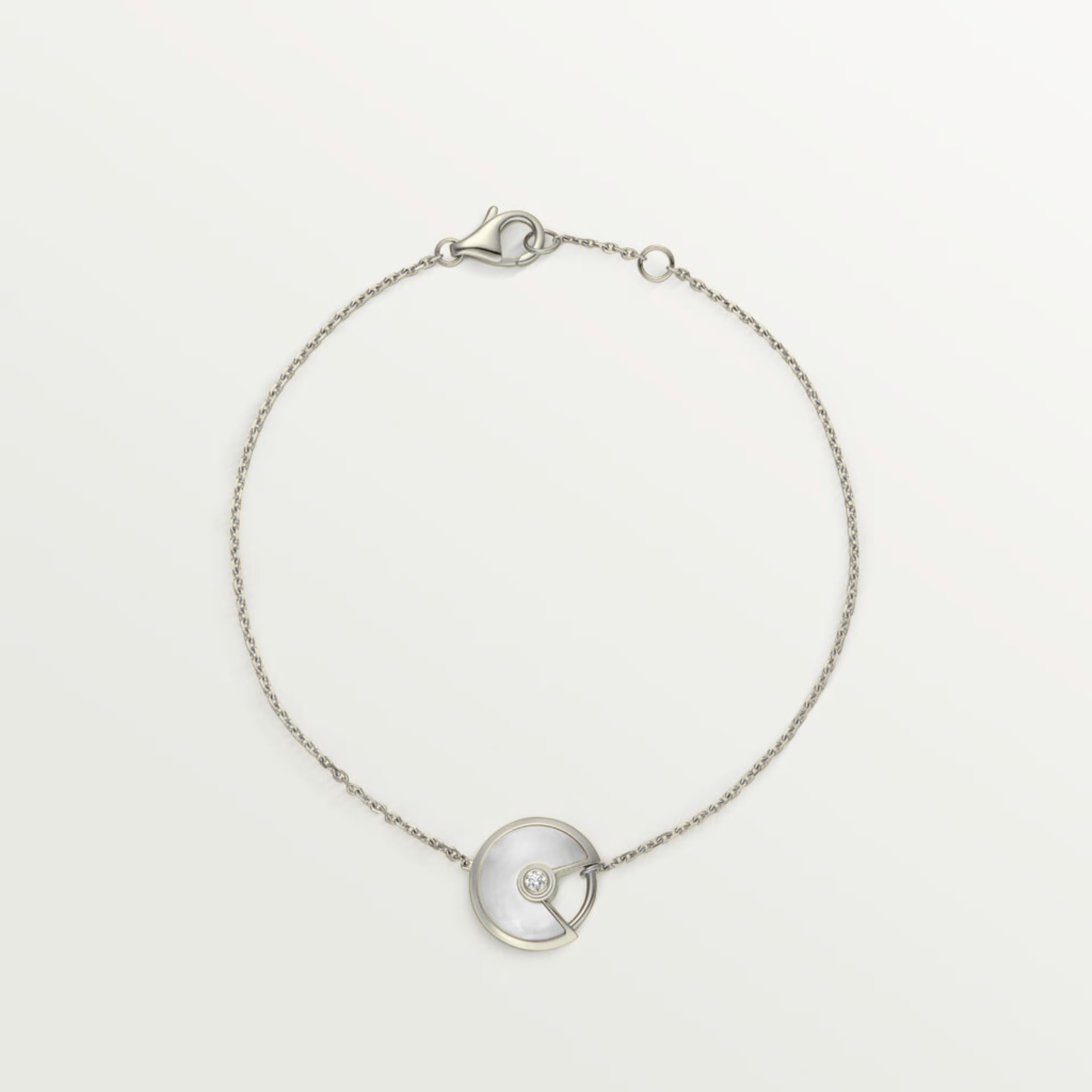 GOURMETTE CARTIER AMULETTE BLANC NACRE