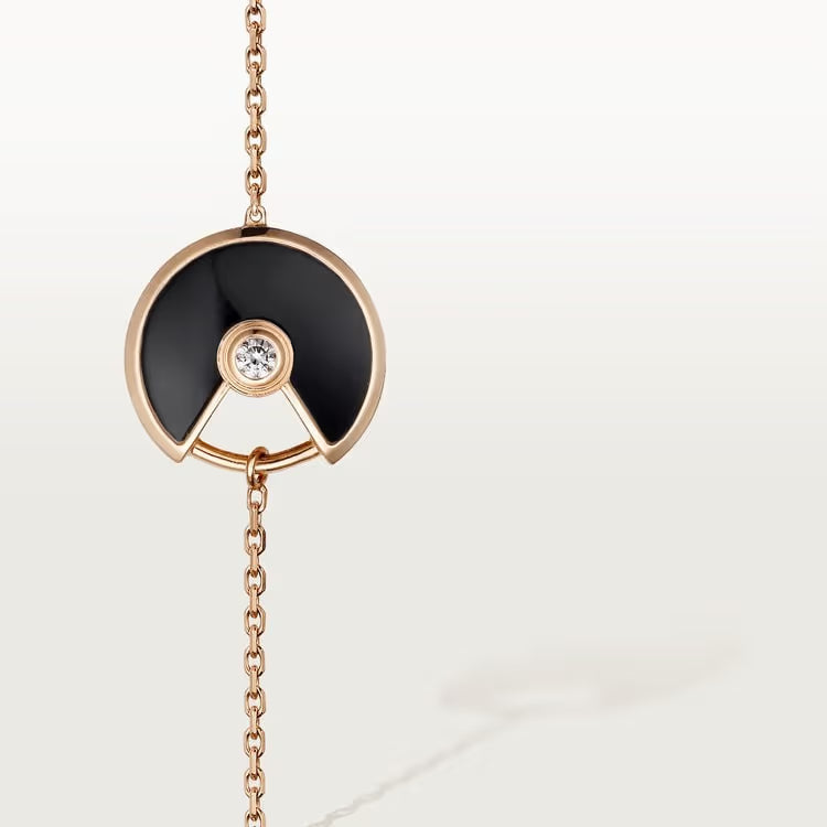 GOURMETTE CARTIER AMULETTE NOIR ONYX ROSE GOLD