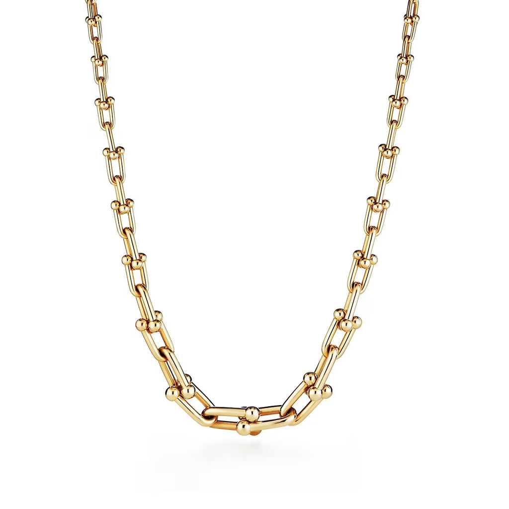 COLLIER TIFFANY & CO GRADUATED LINK NECKLACE GOLD
