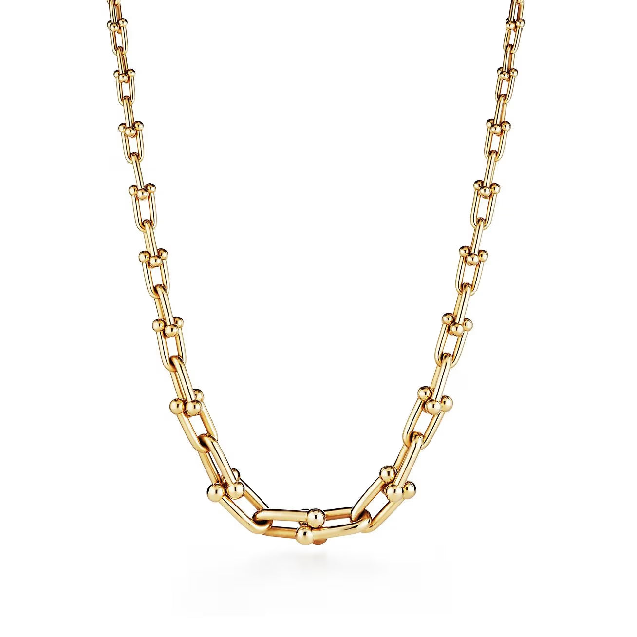 COLLIER TIFFANY & CO GRADUATED LINK NECKLACE GOLD