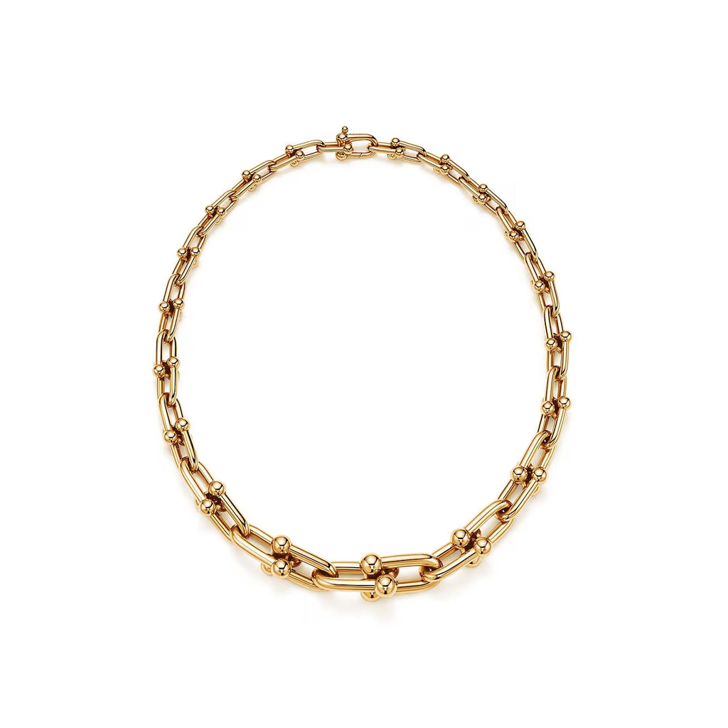 COLLIER TIFFANY & CO GRADUATED LINK NECKLACE GOLD