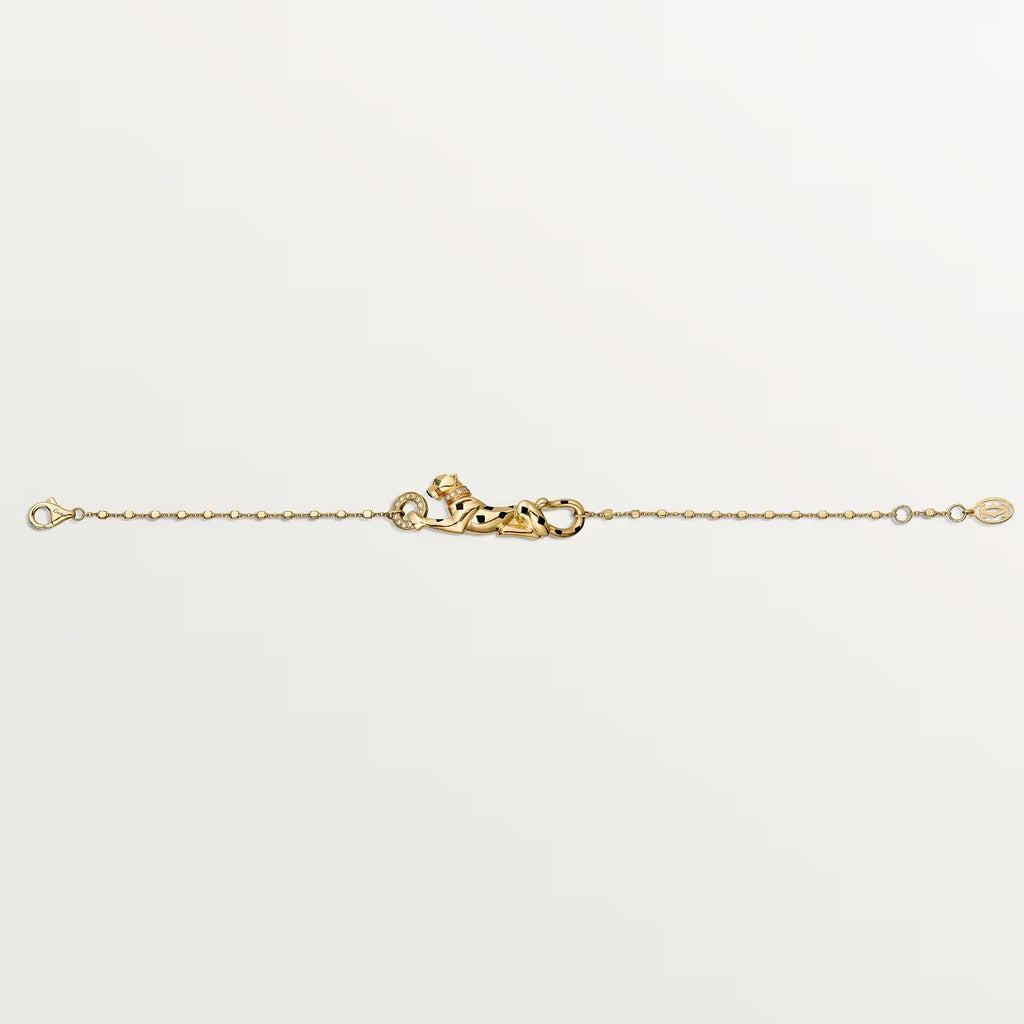 GOURMETTE CARTIER PANTHERE SUR CHAINE-DIAMANTS-GOLD