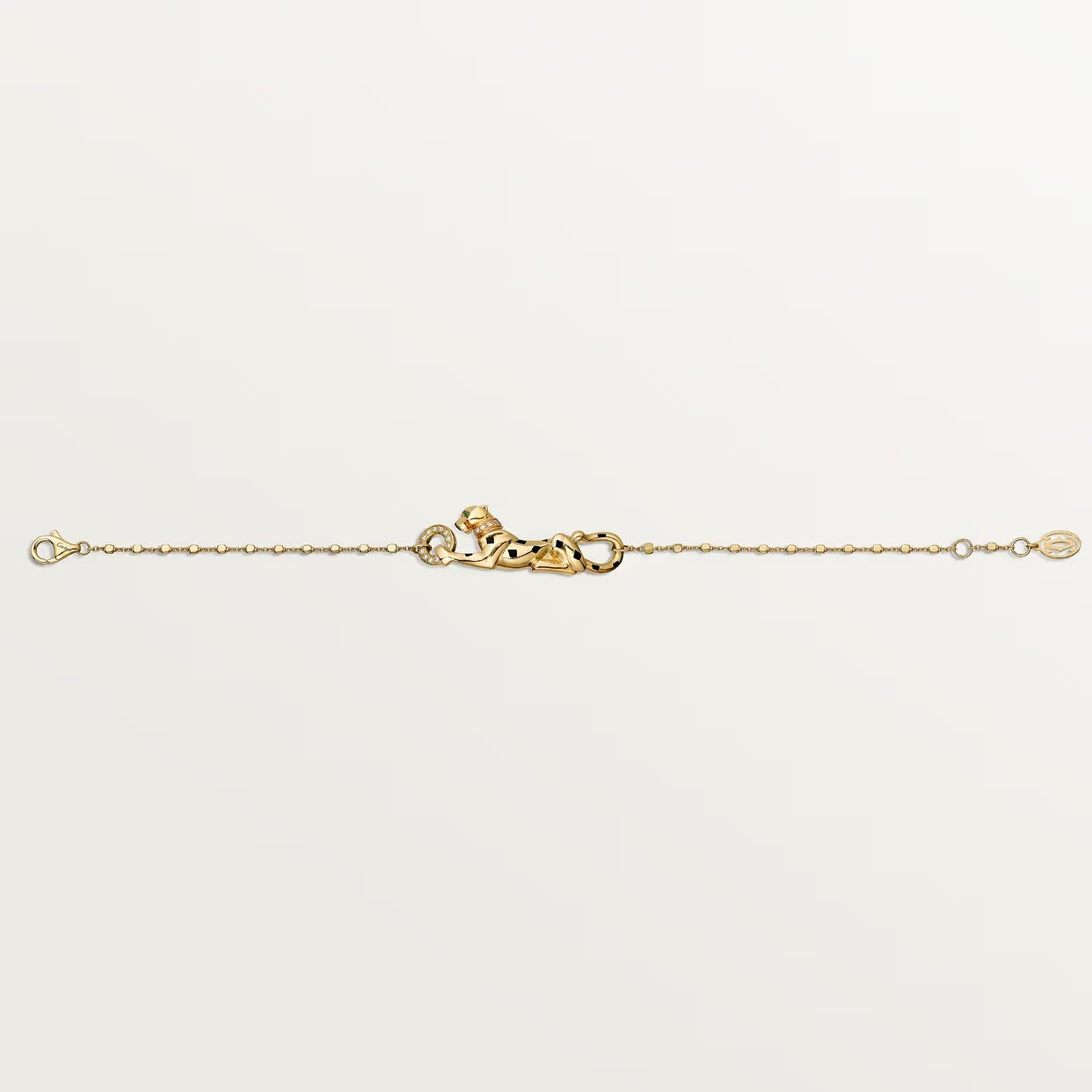GOURMETTE CARTIER PANTHERE SUR CHAINE-DIAMANTS-GOLD
