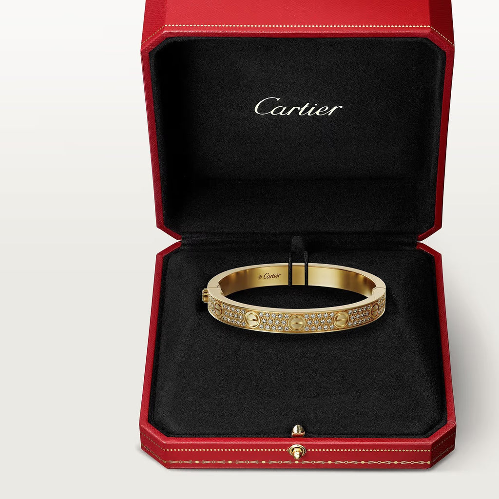 BRACELET CARTIER LOVE MODÉLE CLASSIQUE PAVÉ GOLD