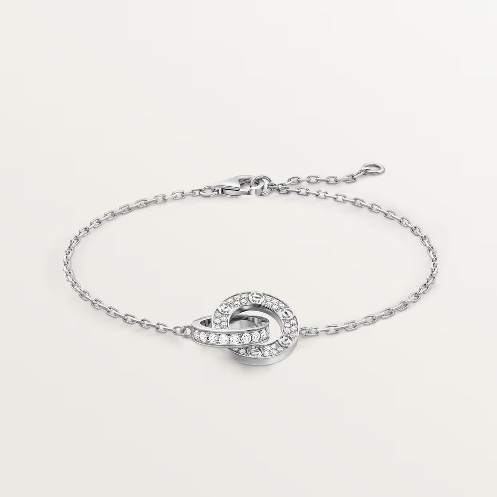 GOURMETTE CARTIER LOVE SEMI PAVE WHITE GOLD