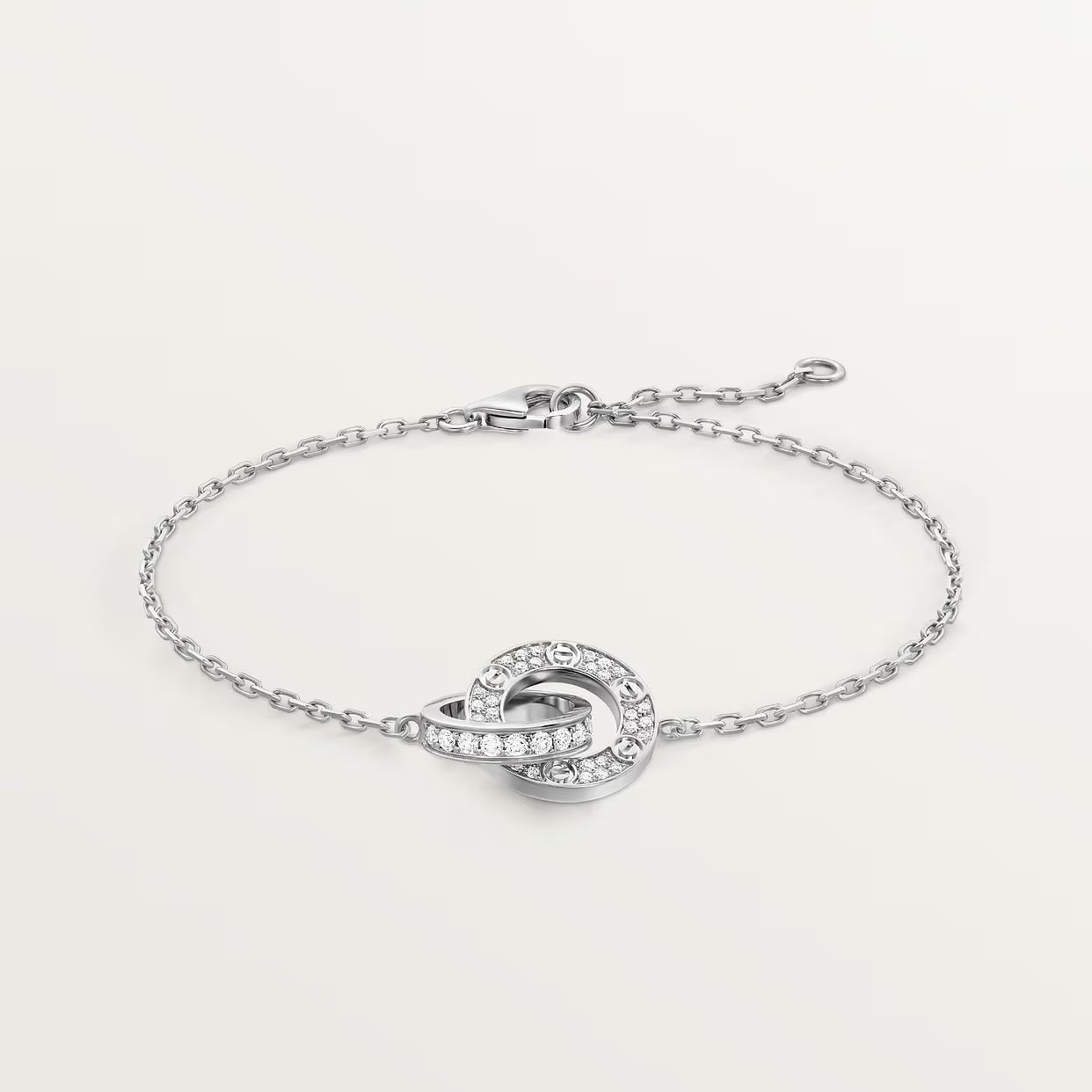 GOURMETTE CARTIER LOVE SEMI PAVE WHITE GOLD