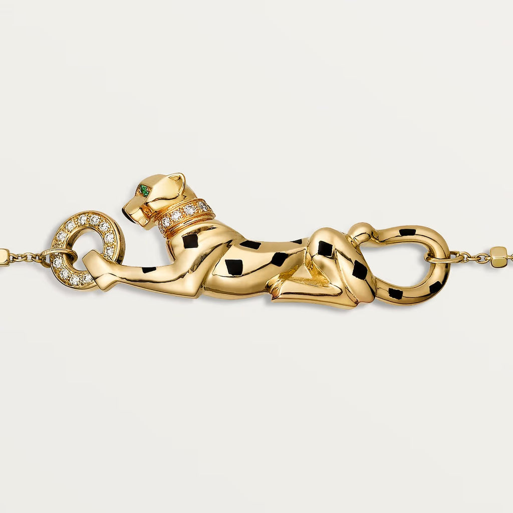 GOURMETTE CARTIER PANTHERE SUR CHAINE-DIAMANTS-GOLD