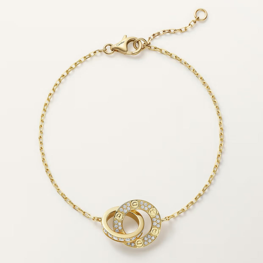 GOURMETTE CARTIER LOVE SEMI PAVE GOLD