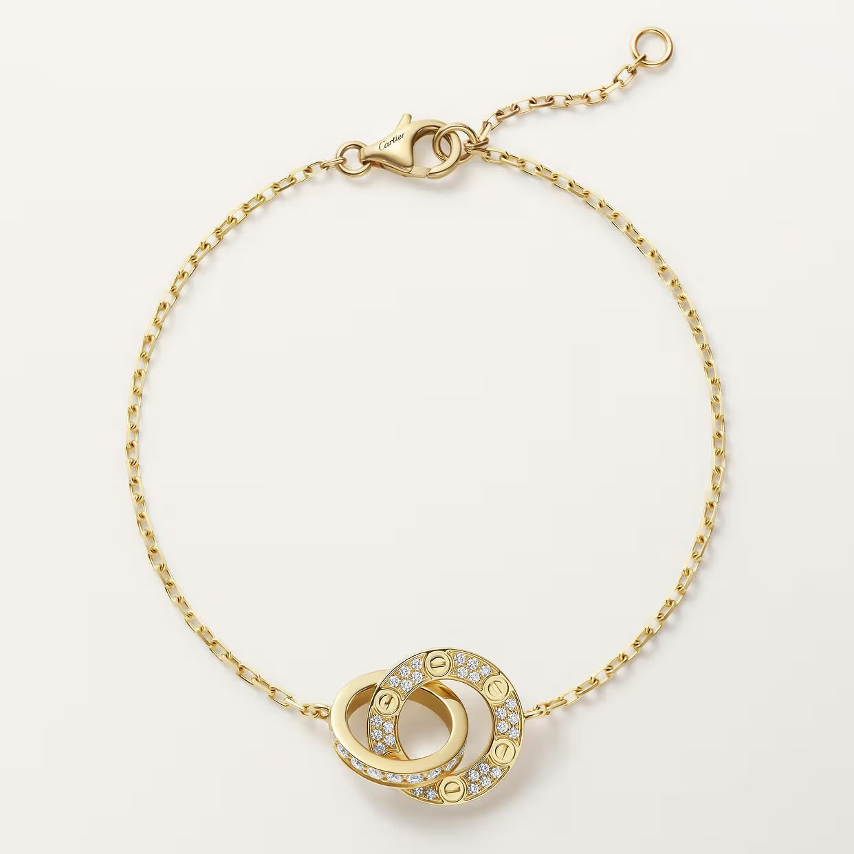GOURMETTE CARTIER LOVE SEMI PAVE GOLD