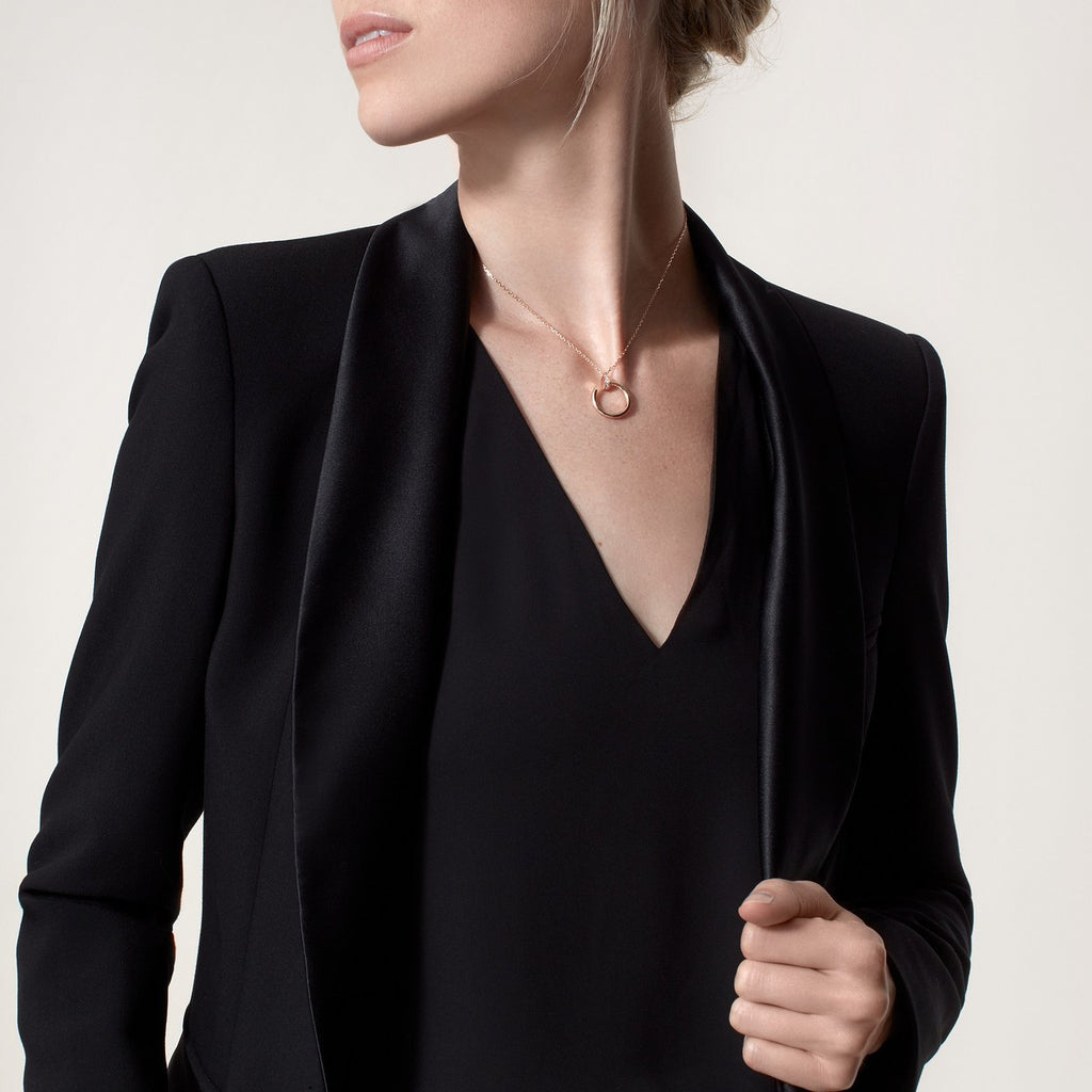 COLLIER CARTIER PENDENTIF JUST UN CLOU DIAMANTS ROSE GOLD