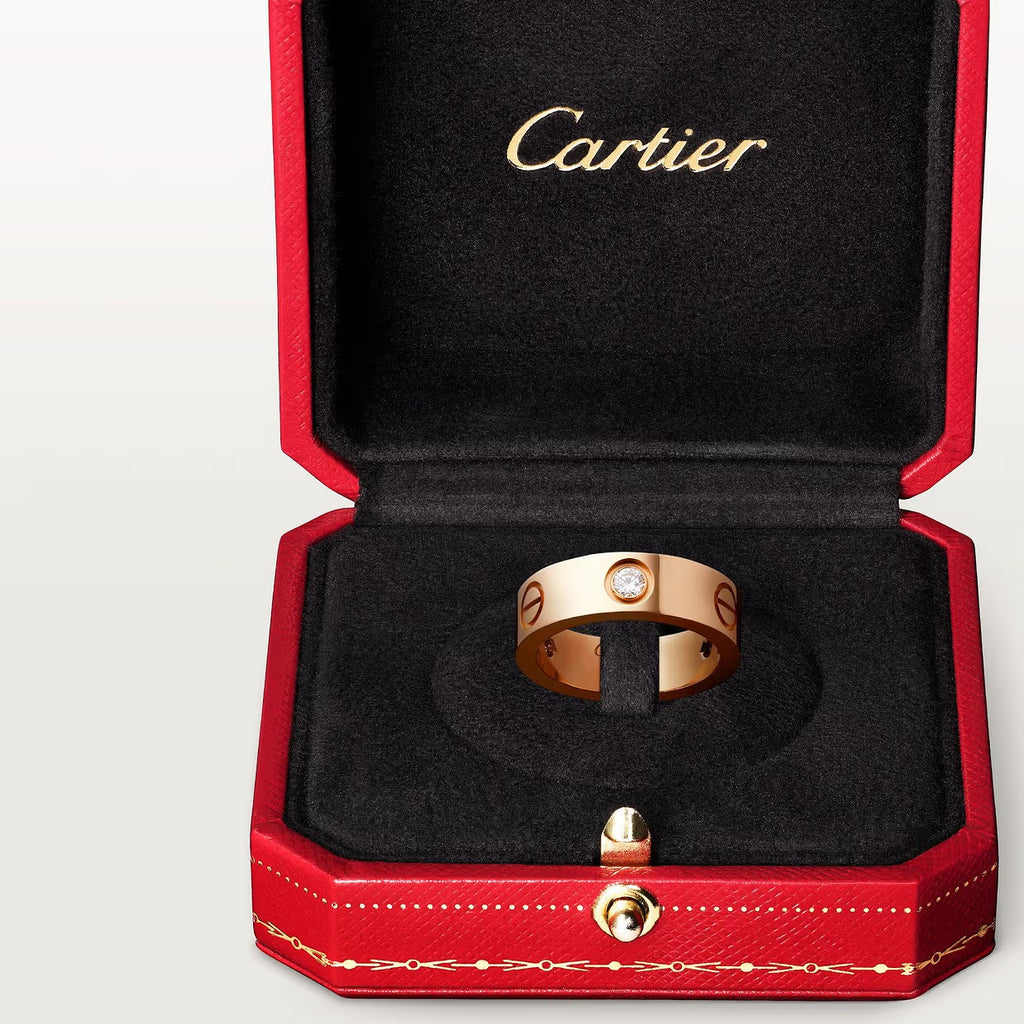 BAGUE CARTIER LOVE MODÈLE CLASSIQUE ROSE GOLD 3 DIAMANTS