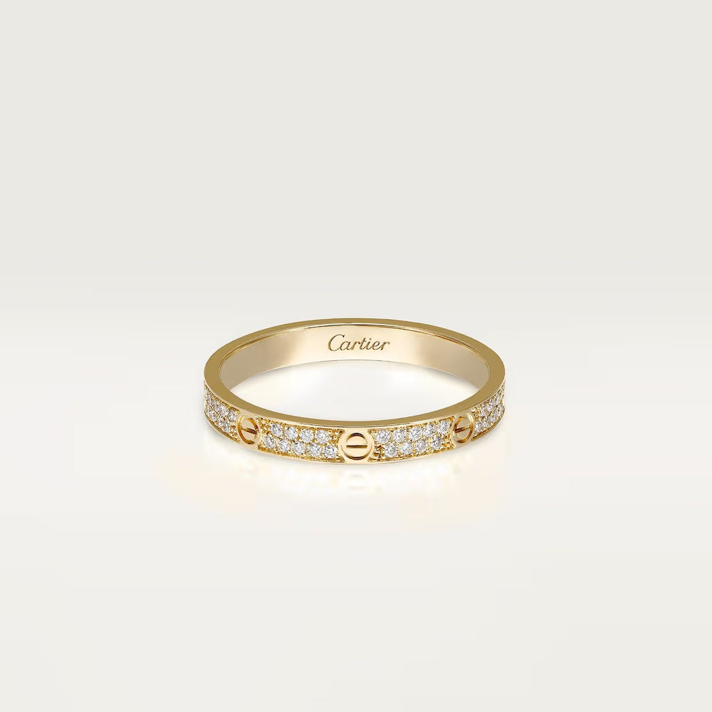 BAGUE CARTIER PETIT MODÈLE PAVÉ GOLD