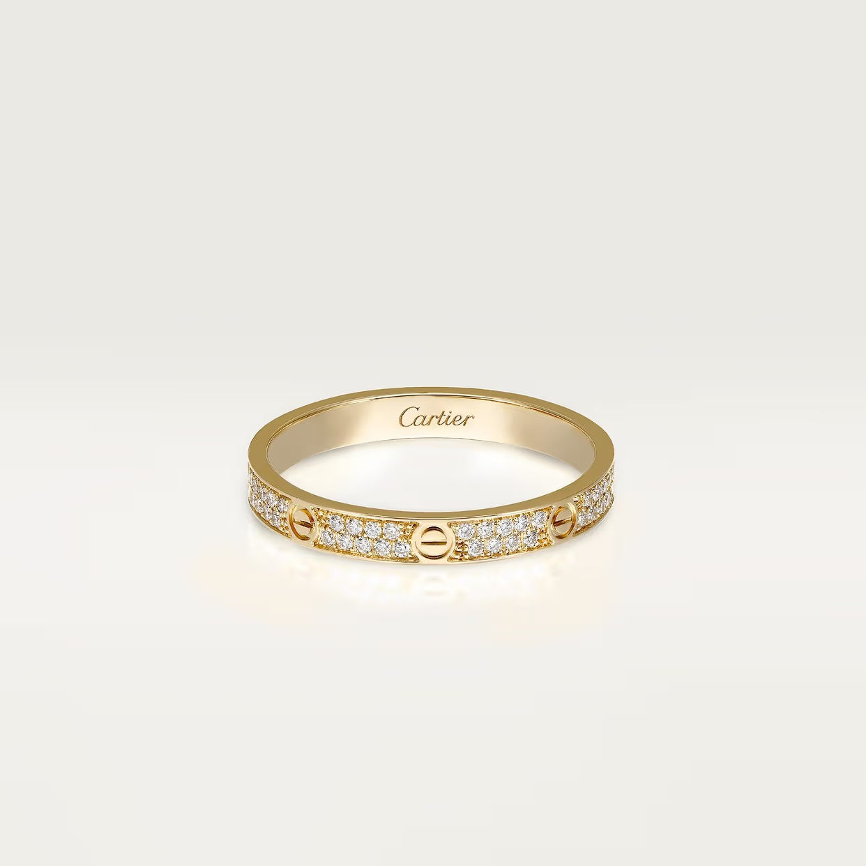 BAGUE CARTIER PETIT MODÈLE PAVÉ GOLD
