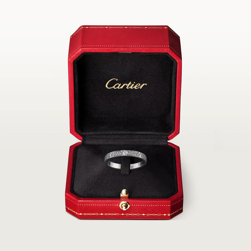 BAGUE CARTIER LOVE PETIT MODÈLE PAVÉ WHITE GOLD